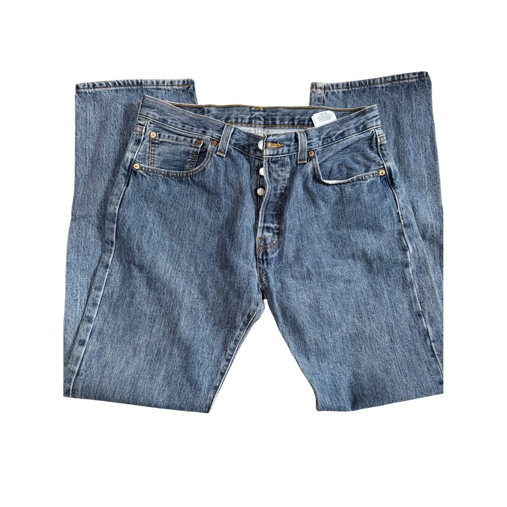 Levi's 501 Jeans Mens 34x34 Blue Excellent Straight Leg Button Fly Denim